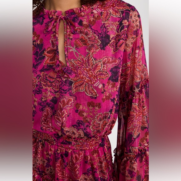 MISA Leeva Mini Dress in Fuchsia Batik New With Tags. - Picture 5 of 11